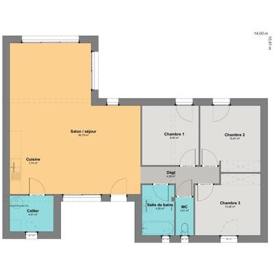 Maison - 92 m² - 5 pièces