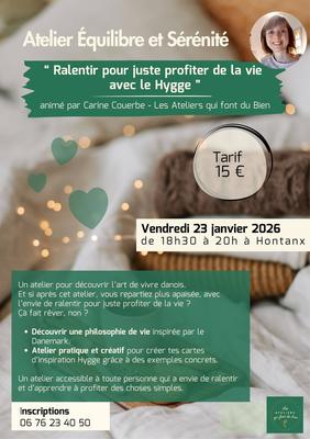 Atelier Équilibre et Sérénité : Ralentir pour juste profiter de la vie avec le Hygge