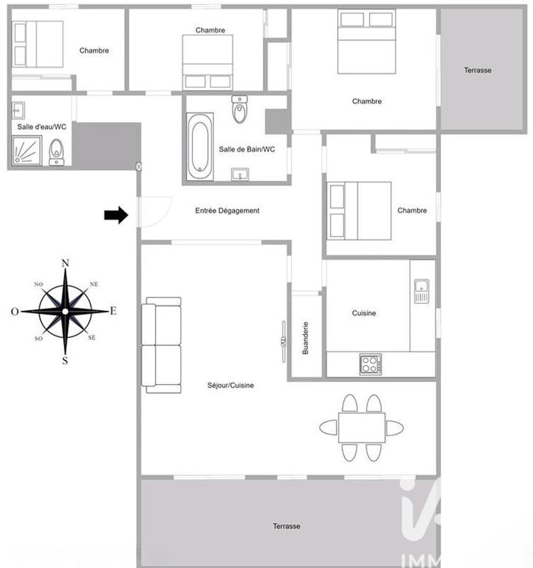 Appartement - 113 m² - 5 pièces