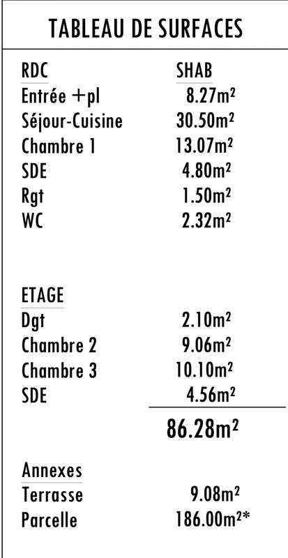 Maison contemporaine - 86 m² - 4 pièces