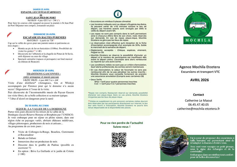 Excursions avec Mochila