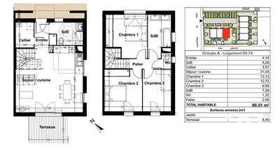Maison - 91 m² - 4 pièces