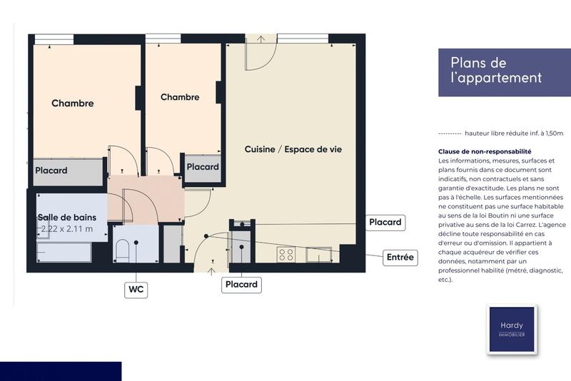 Appartement - 57 m² - 3 pièces