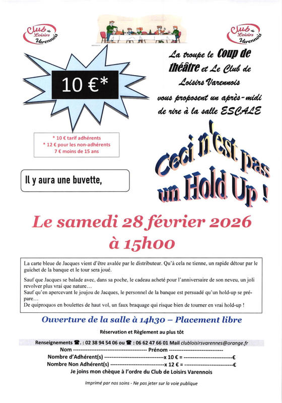 Théâtre &quot;Ceci n'est pas un hold up&quot;