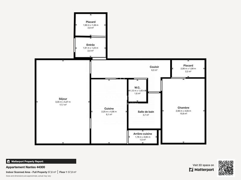 Appartement - 58 m² - 2 pièces