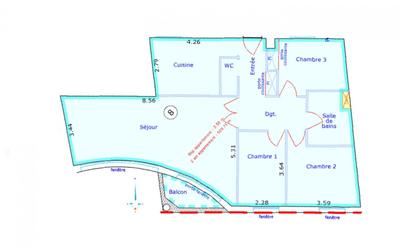 Appartement - 84 m² - 4 pièces