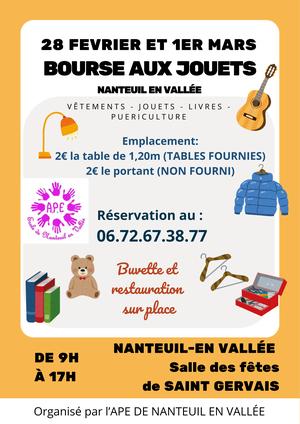 Bourse aux jouets, vêtements, puériculture