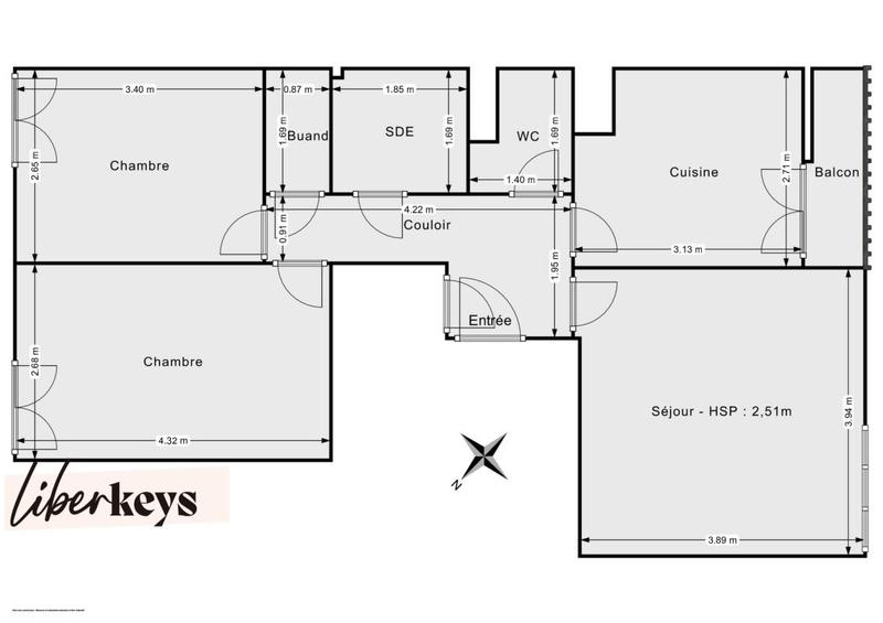 Appartement - 57 m² - 3 pièces
