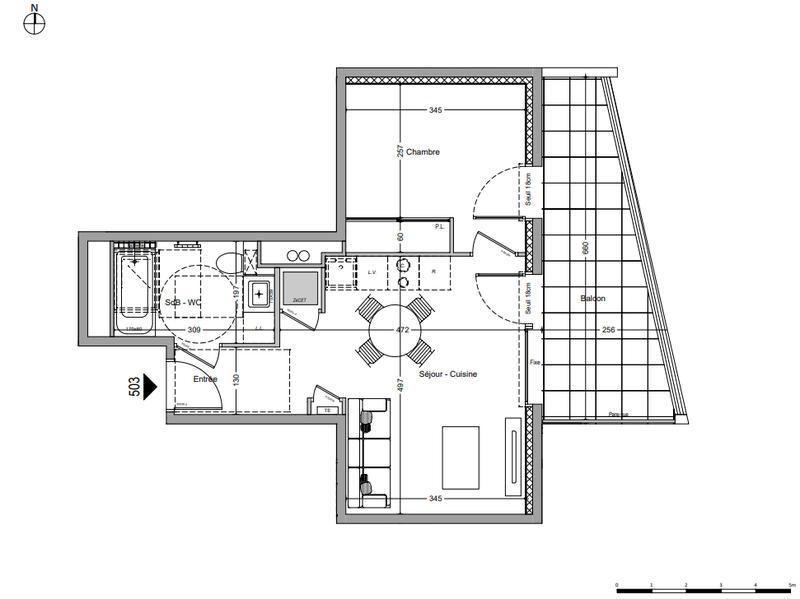 Appartement - 40 m² - 2 pièces