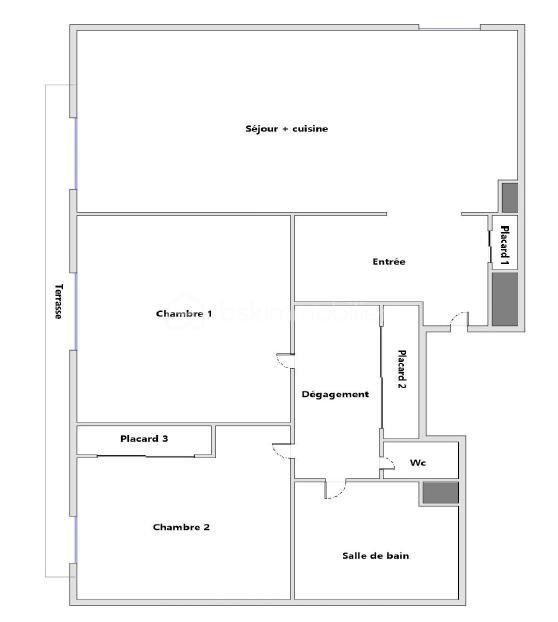 Appartement - 65 m² - 3 pièces