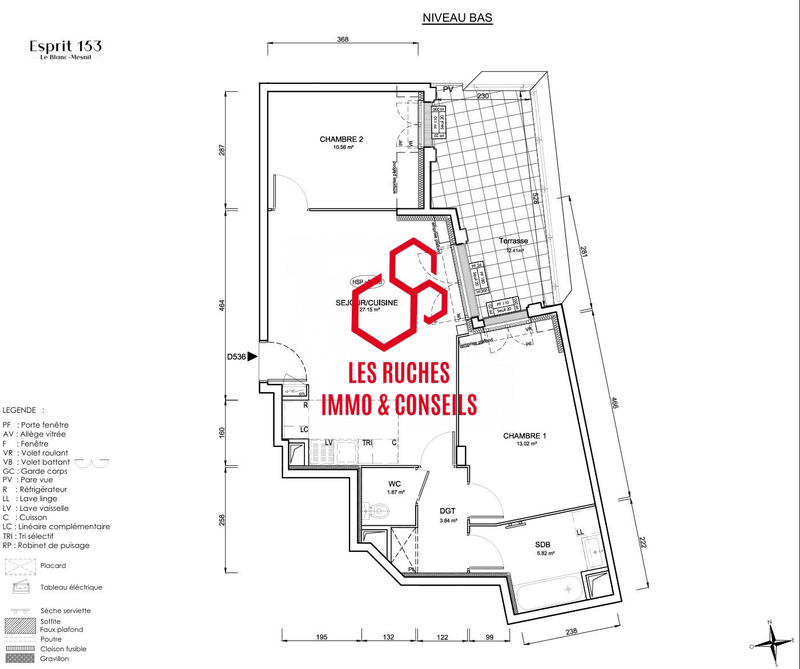 Appartement - 62 m² - 3 pièces