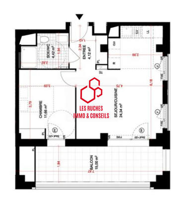 Appartement - 45 m² - 2 pièces