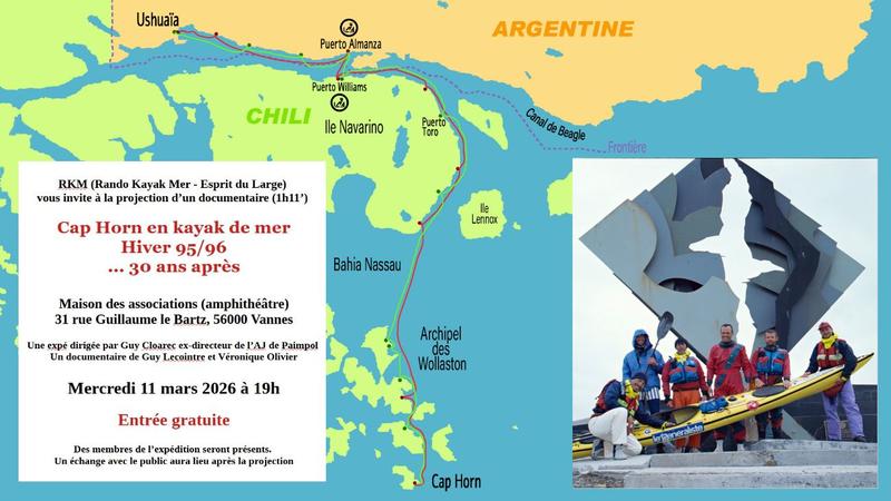 Projection du documentaire « Cap Horn en kayak de mer - Hiver 95/96 … 30 ans après »