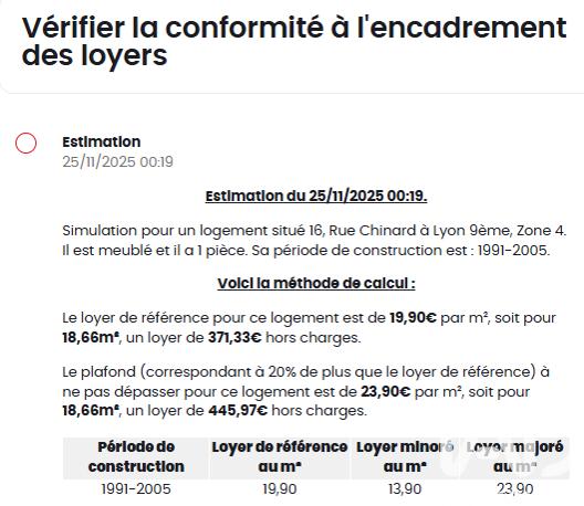 Studio - 19 m² - 1 pièce