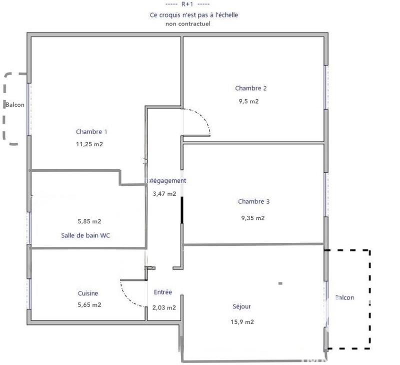 Appartement - 63 m² - 4 pièces