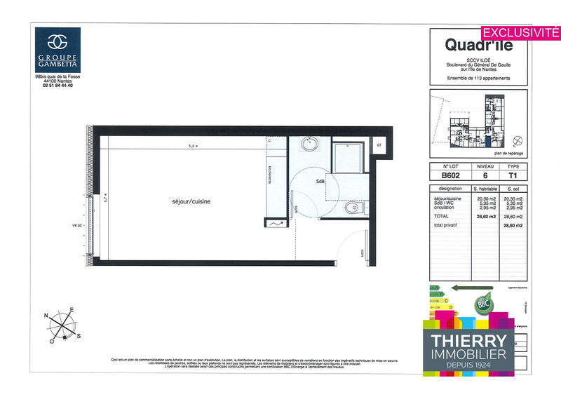 Appartement - 29 m² - 1 pièce