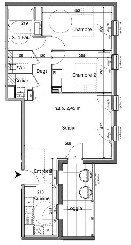 Appartement - 70 m² - 3 pièces