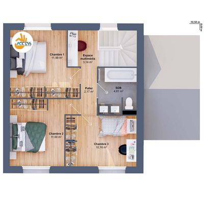 Maison - 89 m² - 5 pièces