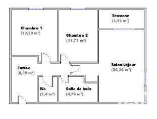 Appartement - 66 m² - 3 pièces