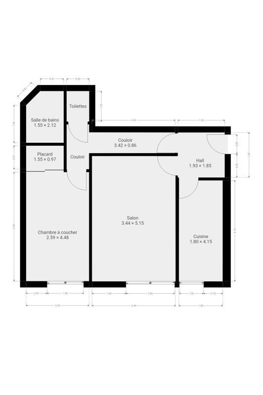 Appartement - 51 m² - 2 pièces