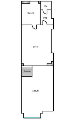 Local commercial - 35 m² - 1 pièce