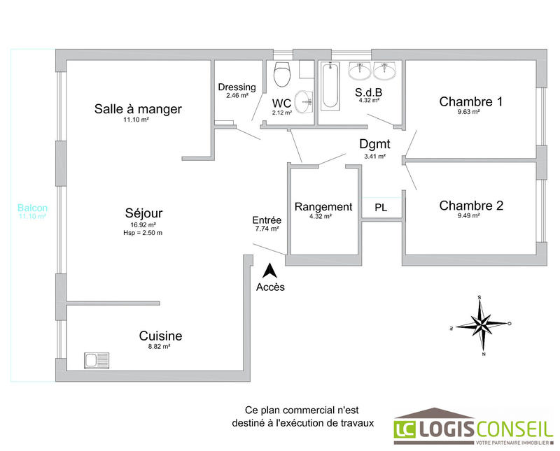 Appartement - 82 m² - 4 pièces