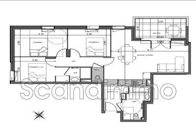 Appartement - 75 m² - 4 pièces
