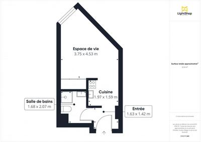 Appartement - 23 m² - 1 pièce