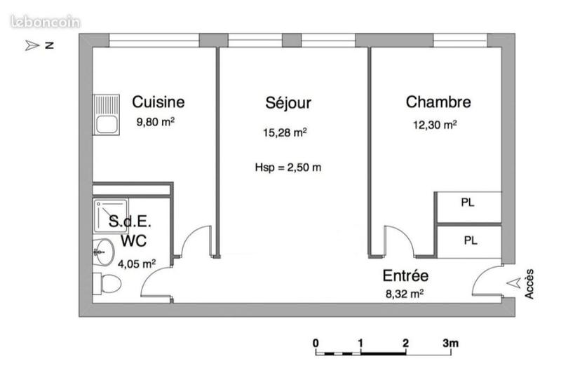 Appartement - 50 m² - 2 pièces