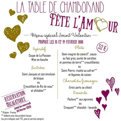 La Table de Chamborand fête l'Amour