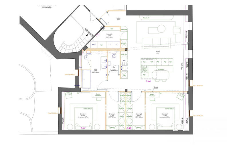 Appartement - 98 m² - 4 pièces