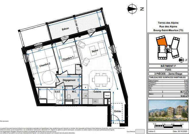 Appartement - 67 m² - 3 pièces