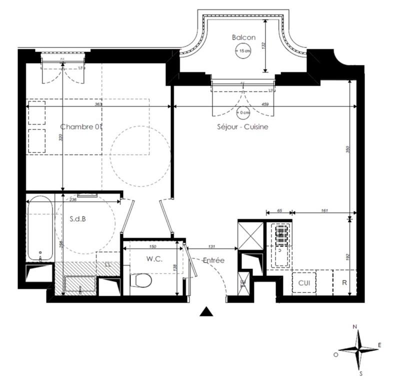 Appartement - 43 m² - 2 pièces