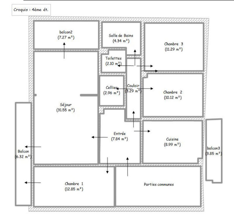 Appartement - 95 m² - 4 pièces