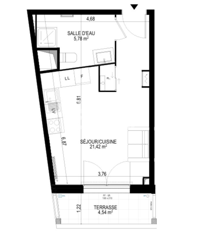Appartement - 27 m² - 1 pièce