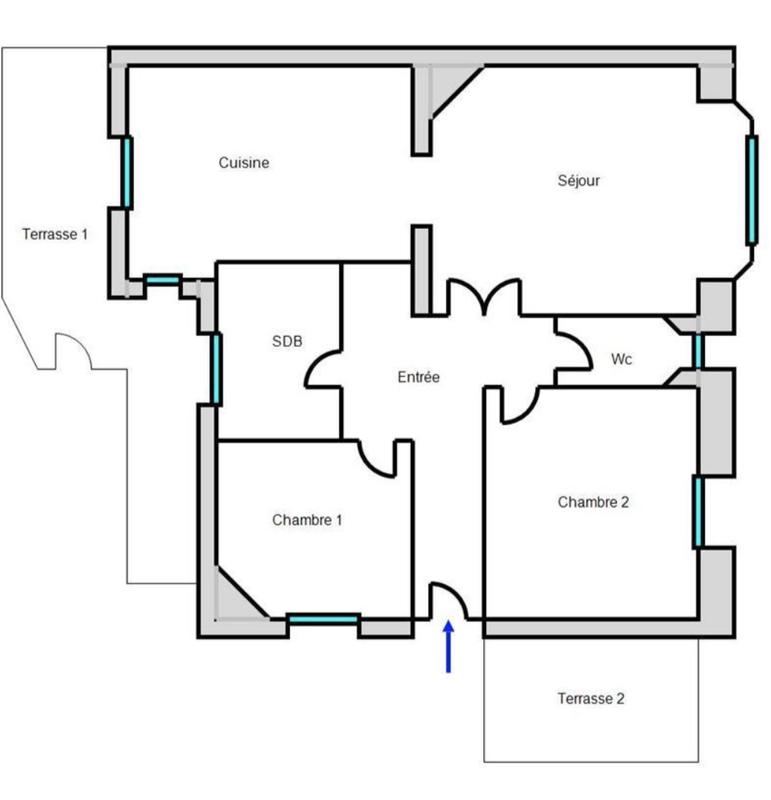 Appartement - 70 m² - 3 pièces