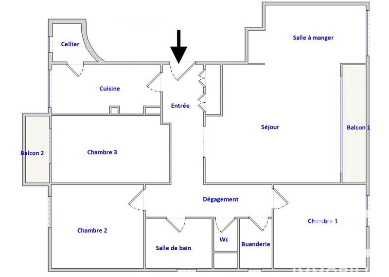 Appartement - 92 m² - 5 pièces