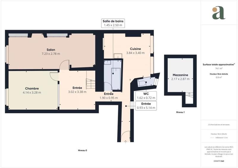 Appartement - 71 m² - 2 pièces