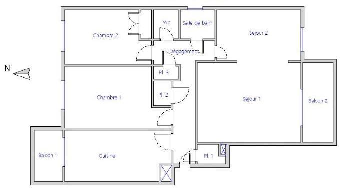 Appartement - 77 m² - 3 pièces