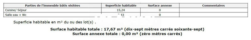 Appartement - 18 m² - 1 pièce