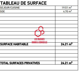 Appartement - 24 m² - 2 pièces