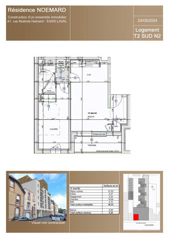 Appartement - 46 m² - 2 pièces