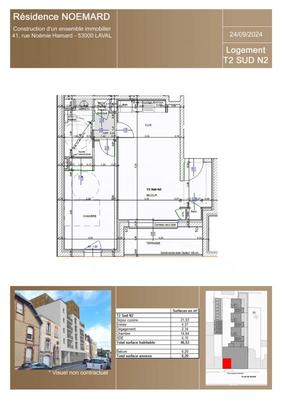 Appartement - 46 m² - 2 pièces