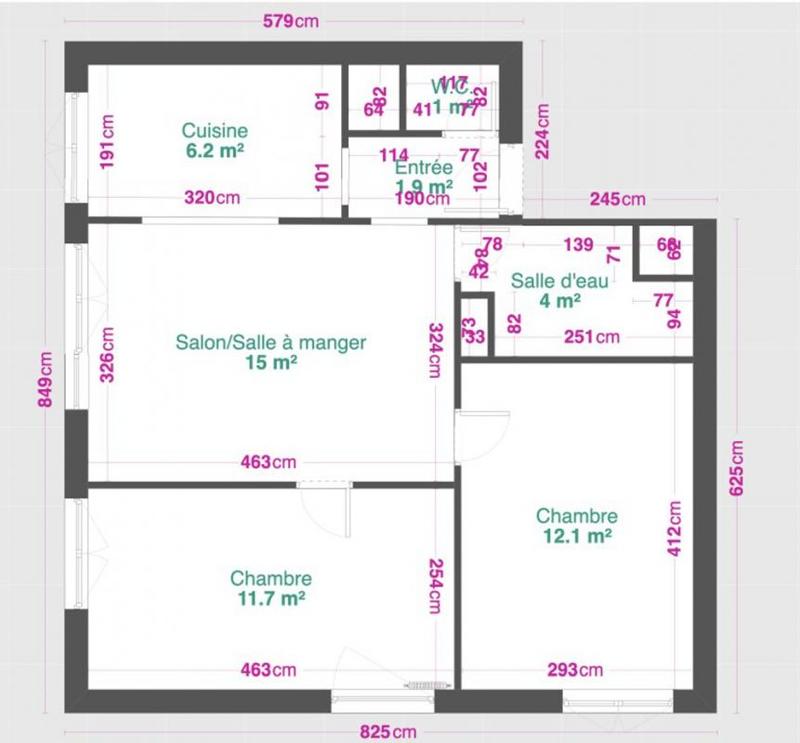 Appartement - 52 m² - 3 pièces