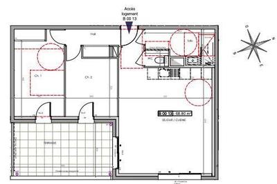 Appartement - 68 m² - 3 pièces