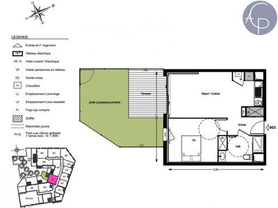 Appartement - 42 m² - 2 pièces