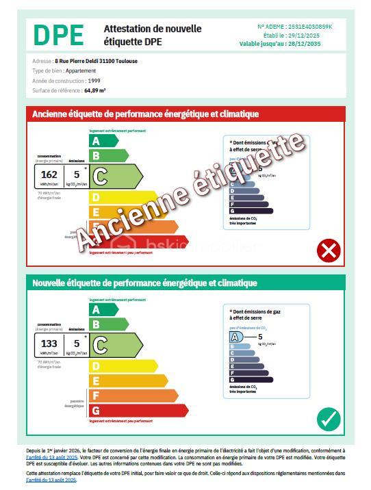 Appartement - 65 m² - 3 pièces
