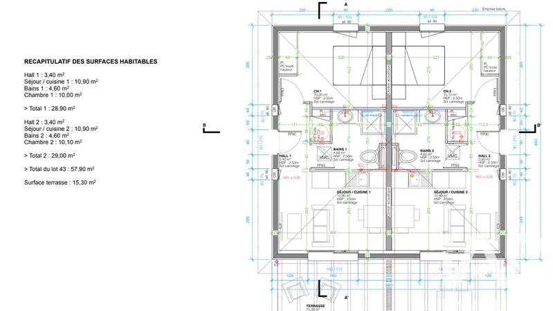 Maison - 58 m² - 3 pièces