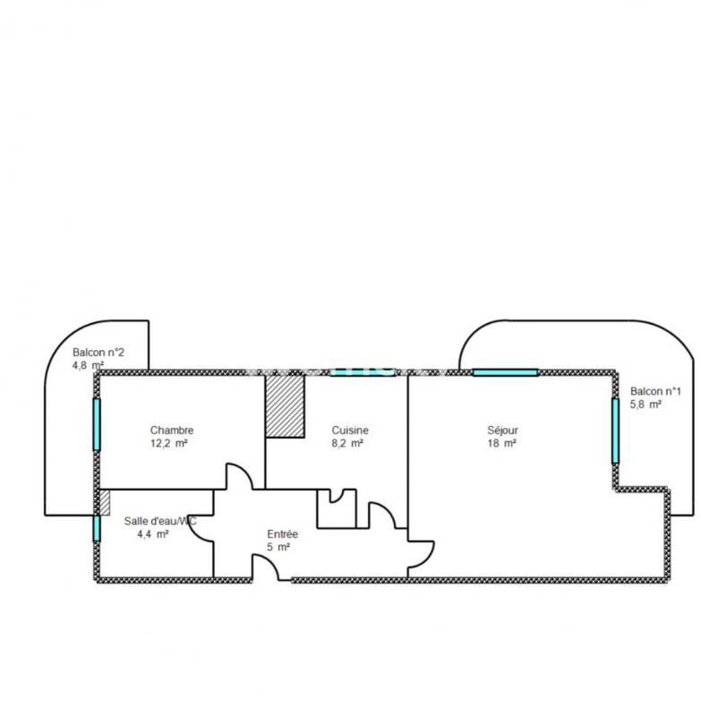 Appartement - 50 m² - 2 pièces
