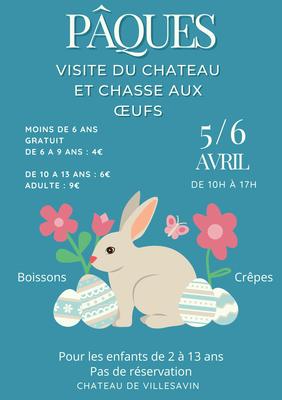 Chasse aux oeufs dans le parc du château de Villesavin